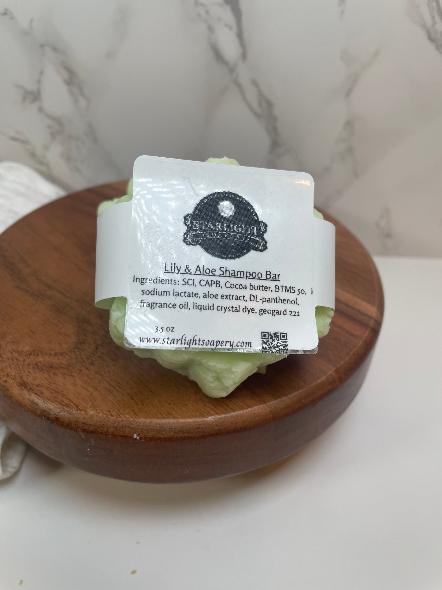 Shampoo Bar- Aloe & Lily- with label - Starlight Soapery
