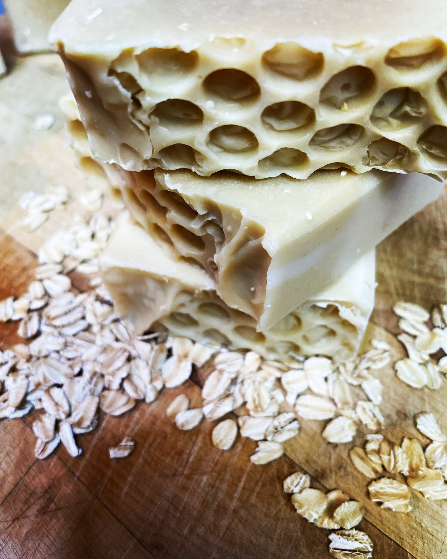 Oatmeal Honeycomb Soap, natural oatmeal soap, soap for sensitive skin, Organic Soap, hemp soap - Starlight Soapery 