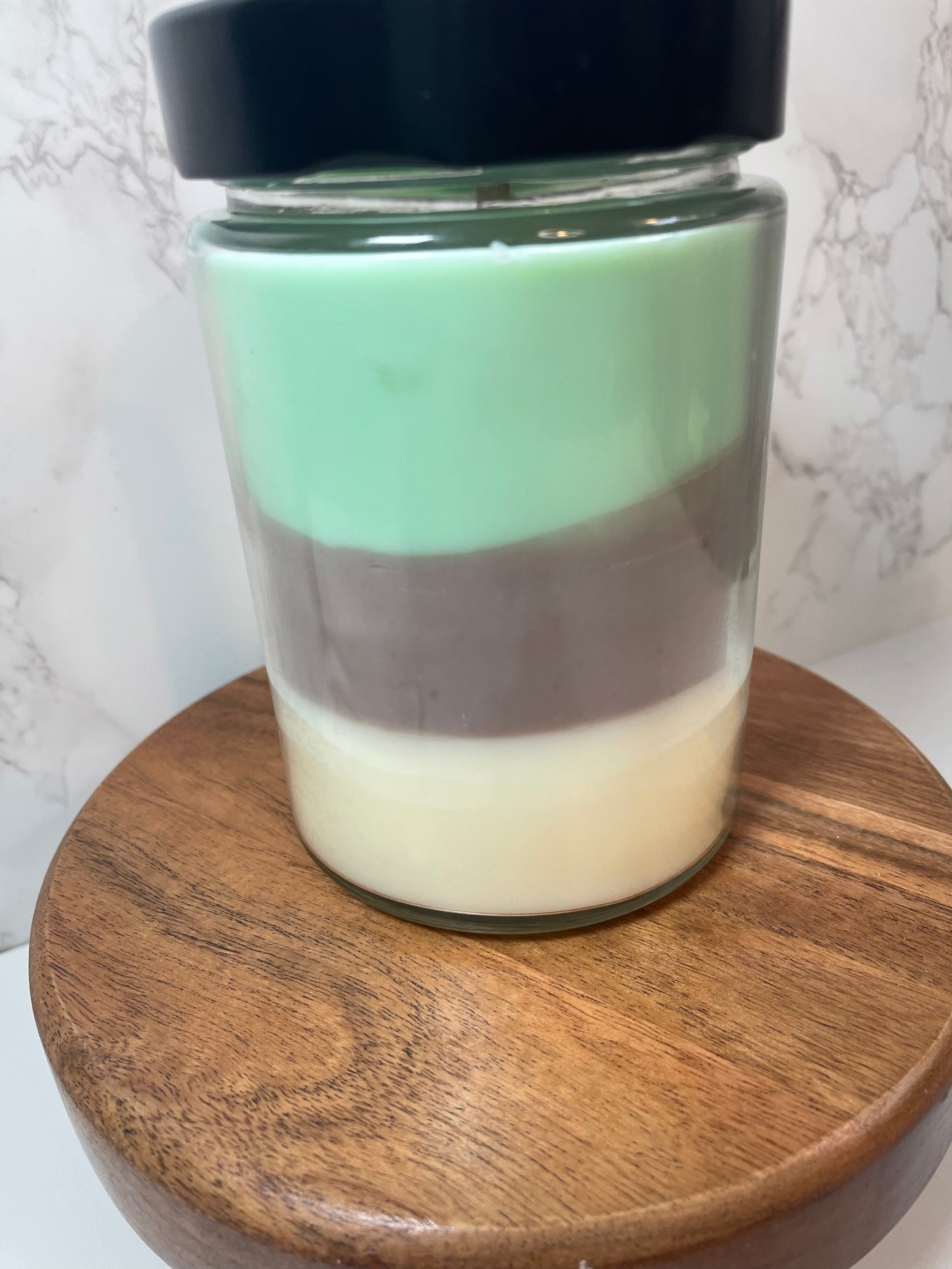 Sweater Weather Soy Candle- back view- Starlight Soapery 