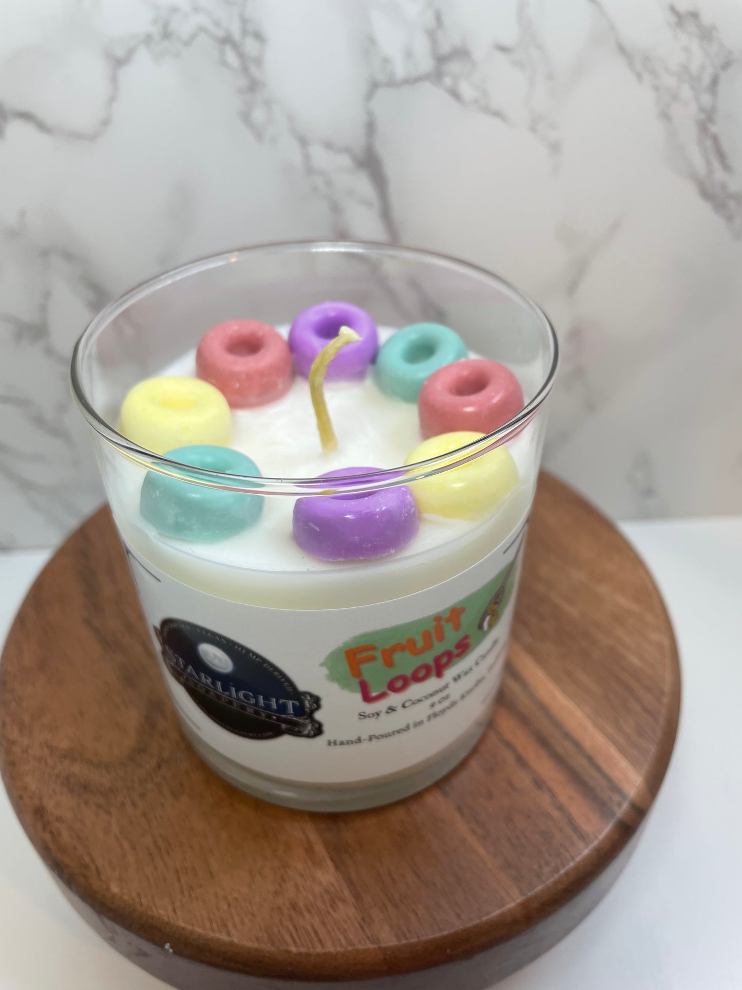 Fruit Loops Soy Candle- front view - Starlight Soapery 