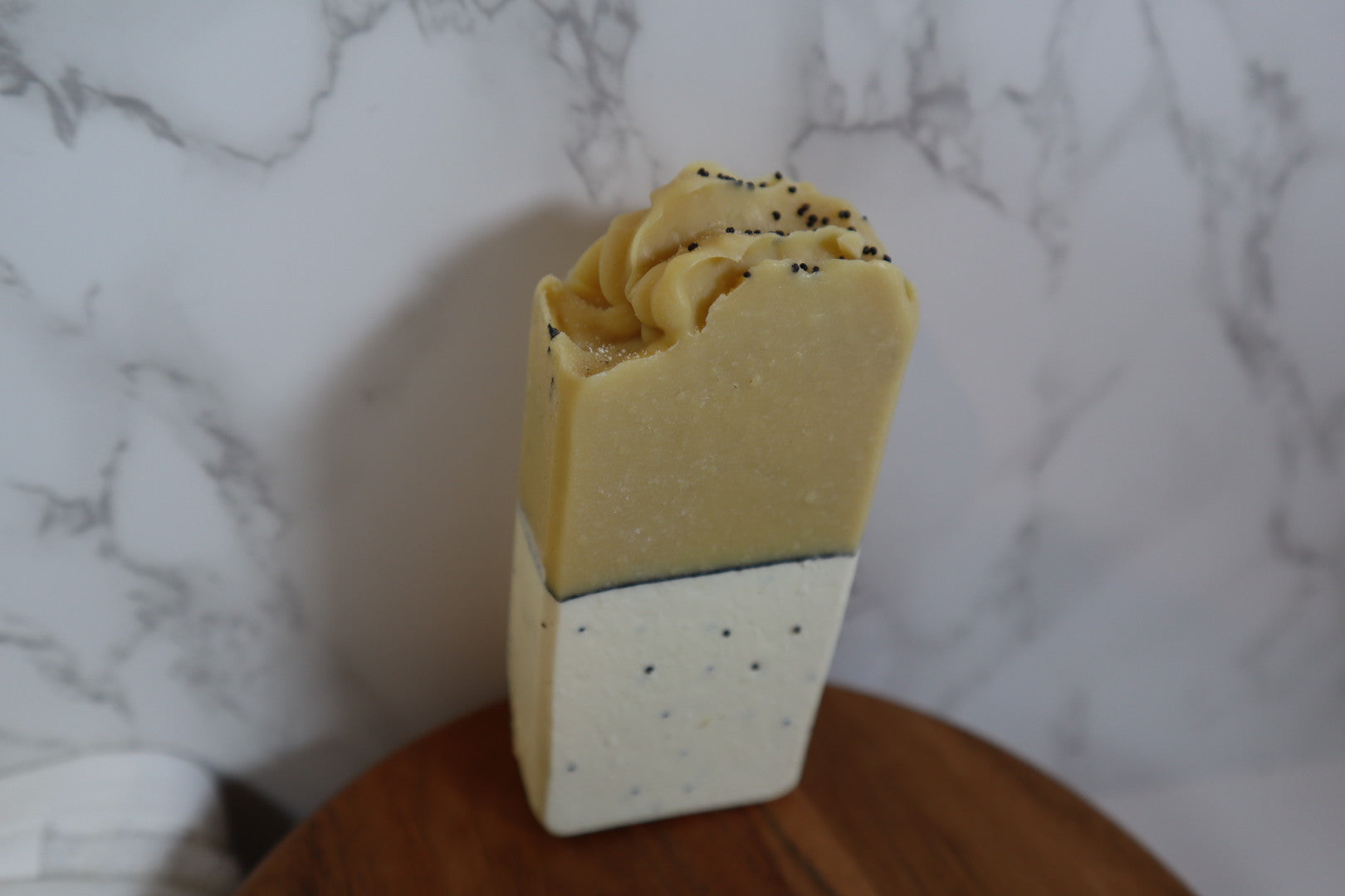 Lemongrass Poppyseed Soap, exfoliating soap, cold process soap, best vegan skin care - Starlight Soapery 