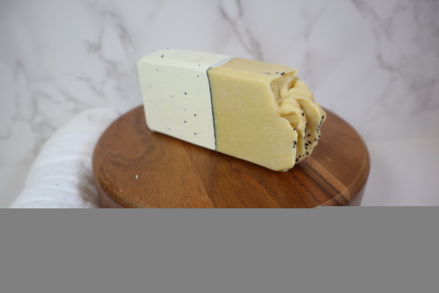 Lemongrass Poppyseed Soap, exfoliating soap, cold process soap, best vegan skin care - Starlight Soapery 