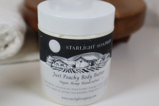 Body Butter - 4 ounce;  hemp lotion, hemp body butter, best vegan skin care, vegan lotion - Starlight Soapery 