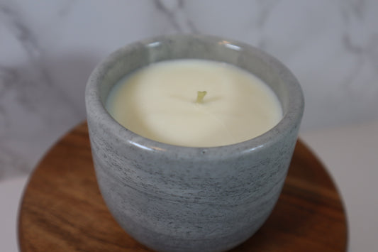 Concrete Candle- up close - Starlight Soapery 